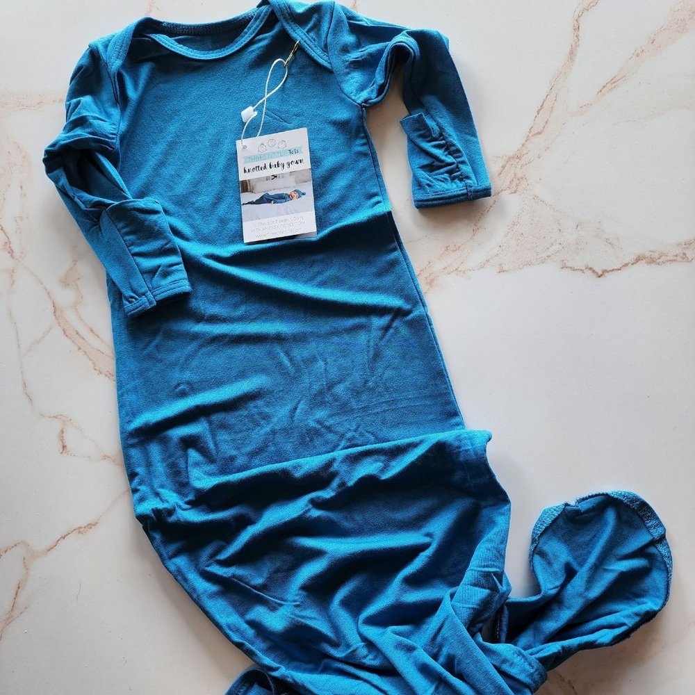 Blue Knotted Baby Gown